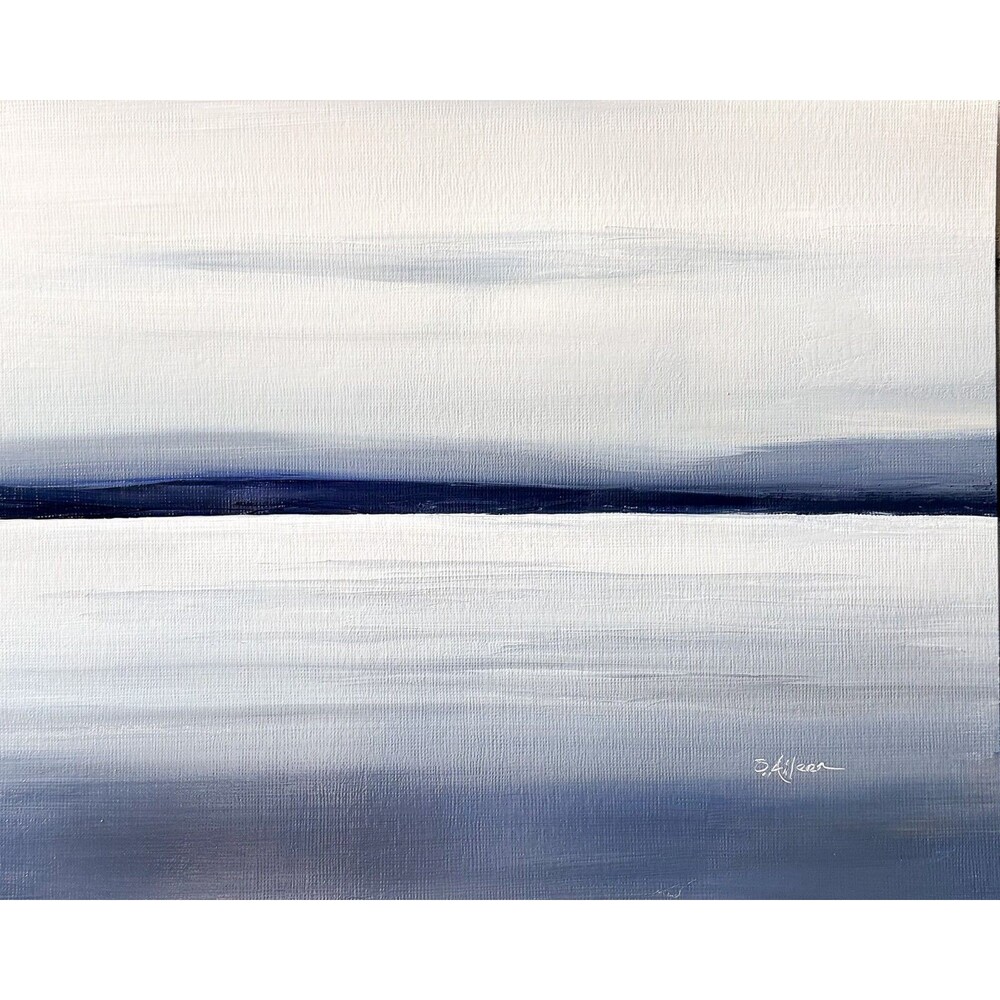 8x10 Original Oil Seascape Painting Neutral Landscape Coastal Ocean Art Signed